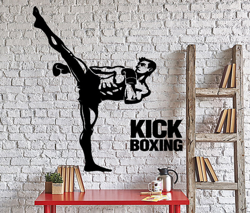 Наклейка на стену из винила Kick Boxing Martial Arts MMA Fighter Home Interior Decor Unique Gift z4381