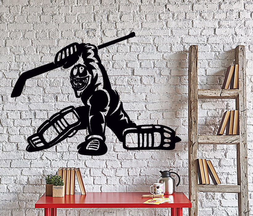 Autocollant mural en vinyle pour gardien de but de hockey sur glace, homme d'hiver, ski, sport, décoration d'intérieur, cadeau unique z4383
