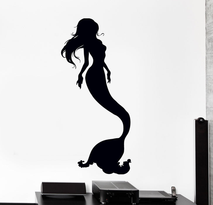 Wall Vinyl Decal Mermaid Girl Woman Fairy Tale Bathroom Marine Home Decor Unique Gift z4384