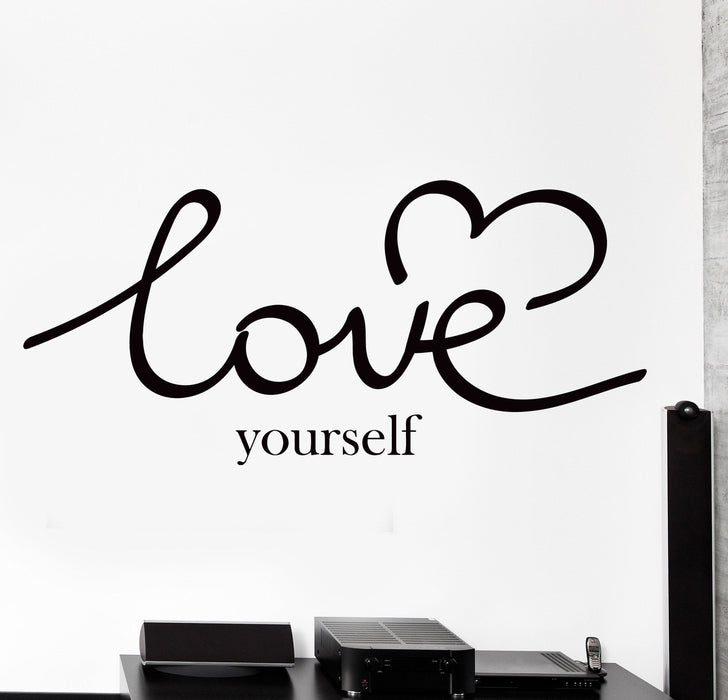 Autocollant mural en vinyle avec citation de motivation romantique, mots « aimez-vous » - Décoration d'intérieur - Cadeau unique - z4387