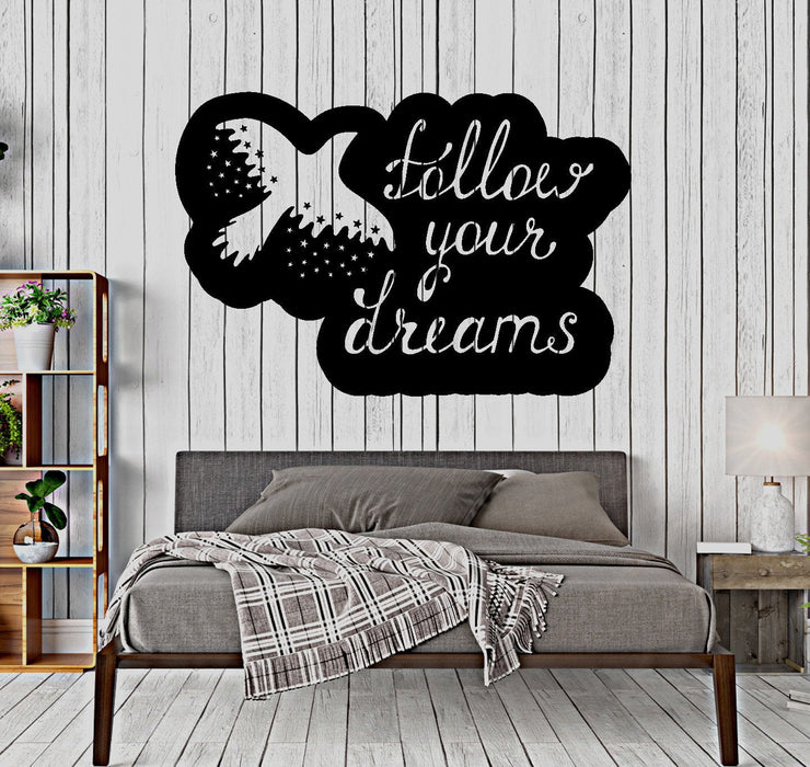 Wall Vinyl Decal Motivation Quote Birds Stars Follow Your Dreams Home Decor Unique Gift z4391