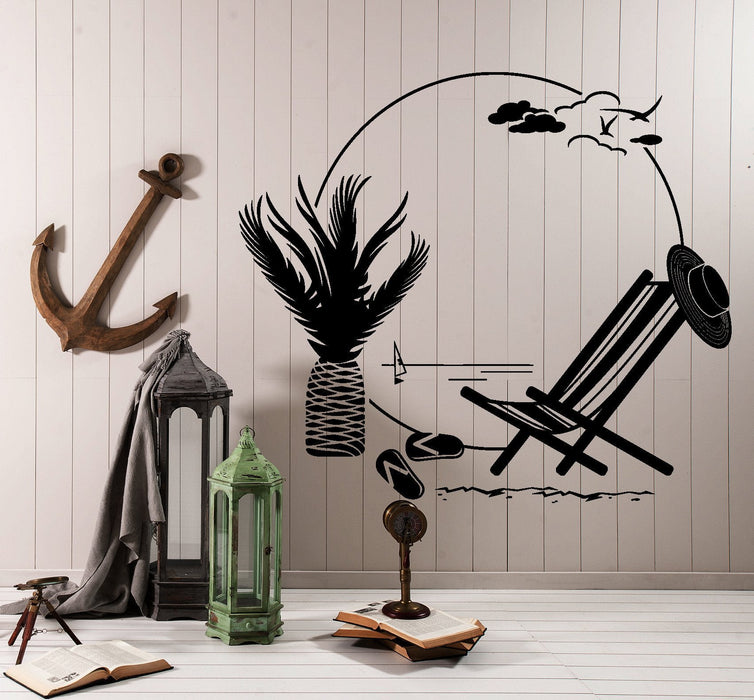 Autocollant mural en vinyle pour plage, vacances d'été, océan, ananas, décoration d'intérieur, cadeau unique z4402