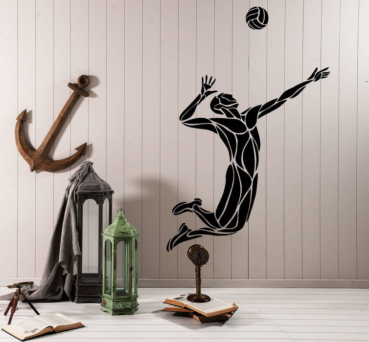 Autocollant mural en vinyle Volley-ball Sport Plage Océan Mer Décoration intérieure Cadeau unique z4404