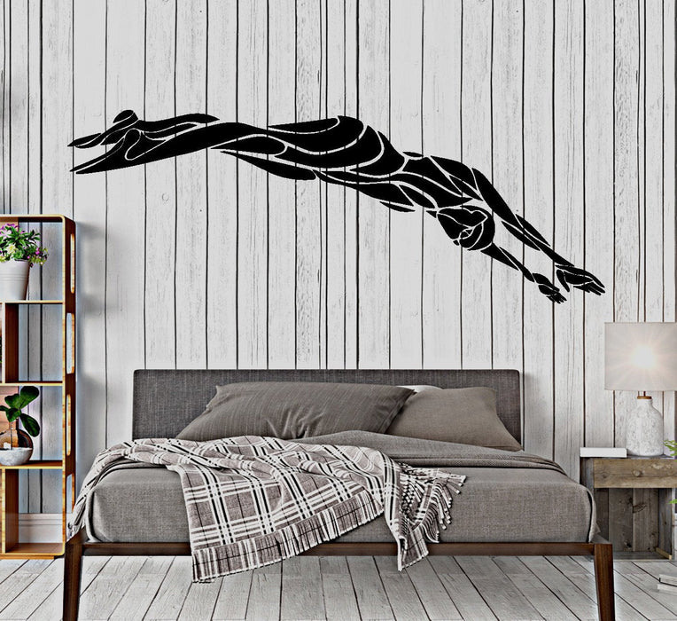 Wall Vinyl Decal Swimming Diving Dive Swim Water Sport Home Decor Unique Gift z4405