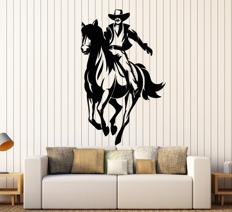 Wall Vinyl Decal Cowboy Texas USA Rodeo Horse Wild West Home Interior Decor Unique Gift z4427