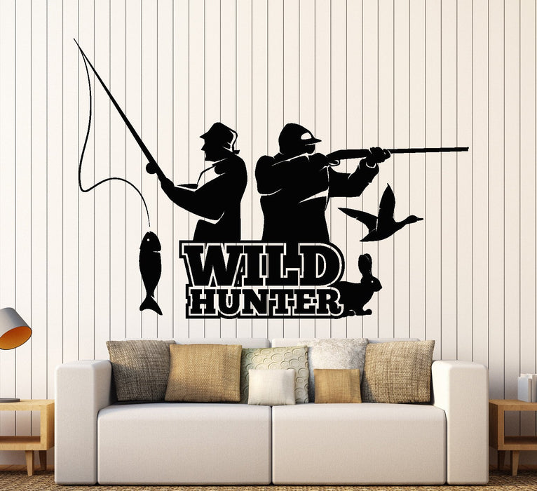  Fishing and Hunting Logo Wall Decal Hunter Hunting
