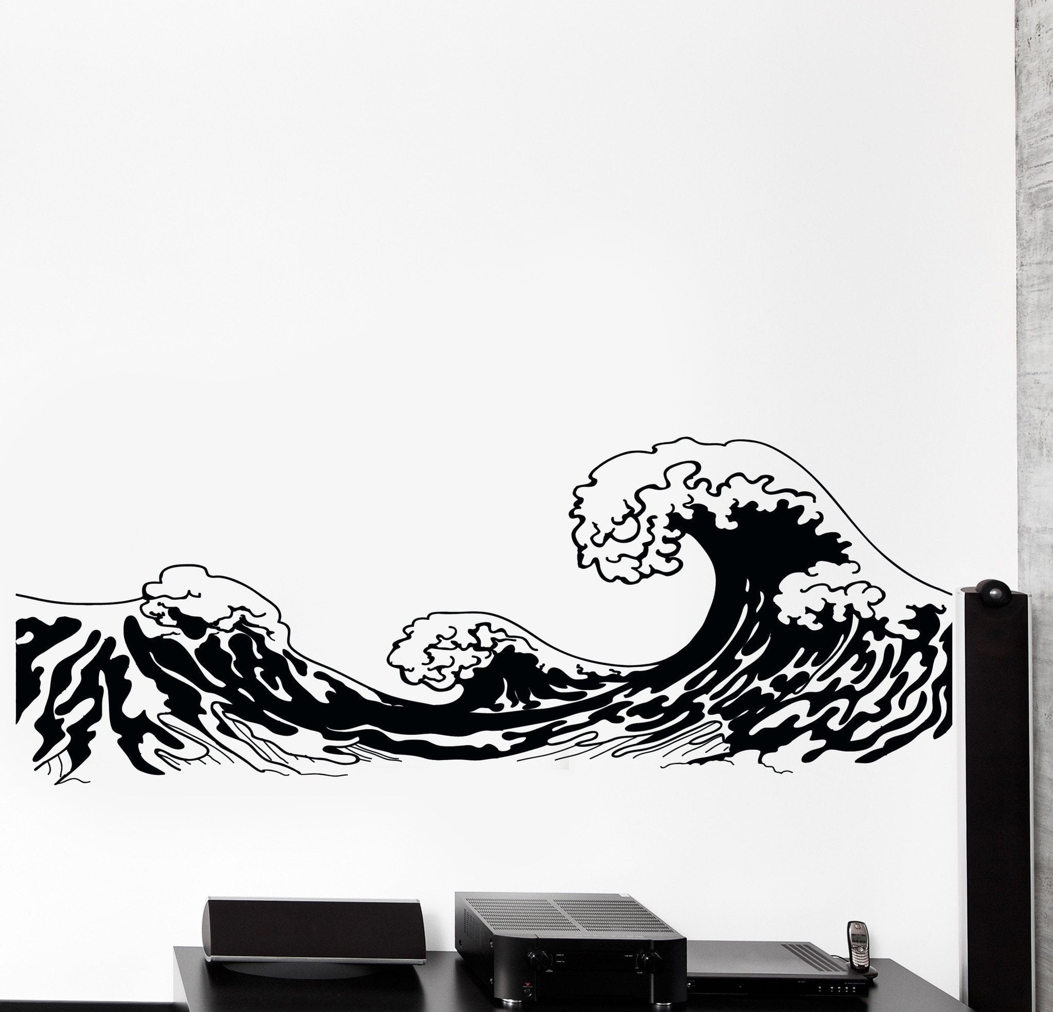 Vinyl Wall Decal Japan Waves Japanese Ocean Sea Marine Cozy Big Decor ...