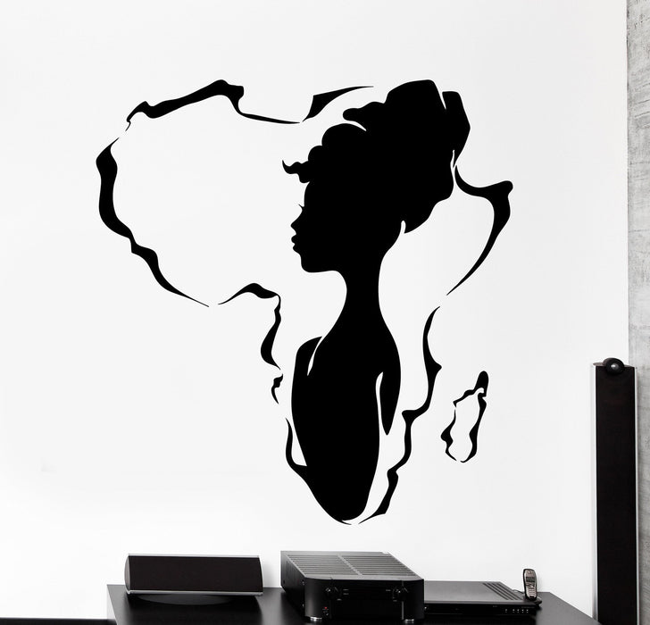 Vinyl Wall Decal African Africa Beauty Black Hot Woman Girl Home Interior Unique Gift z4468