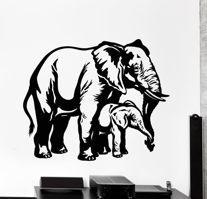 Vinyl Wall Decal Elephant Famiy African Africa Jungle Animals Home Decor Unique Gift z4470