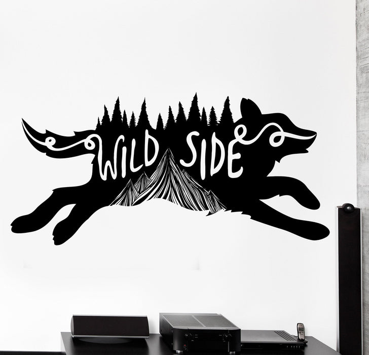 Vinyl Wall Decal Cool Animal Wolf Wild Side Of Life Home Interior Decor Unique Gift z4493