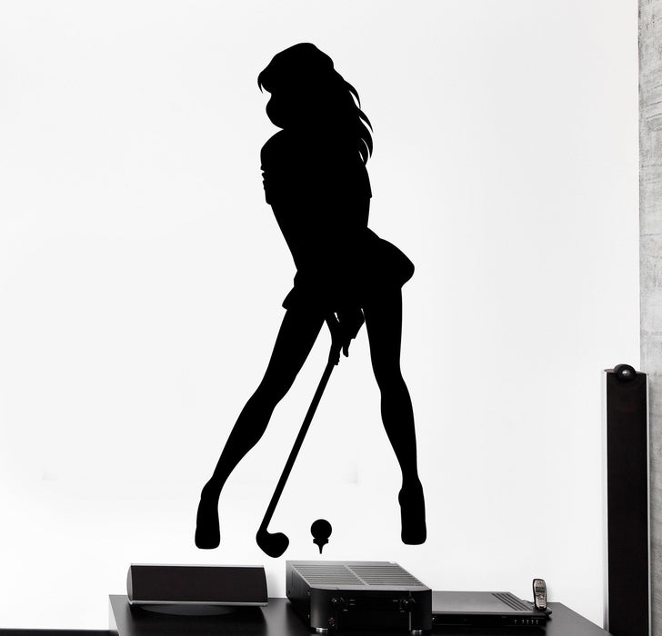 Vinyl Wall Decal Golfer Sexy Girl Playing Golf Home Interior Decor Unique Gift z4500