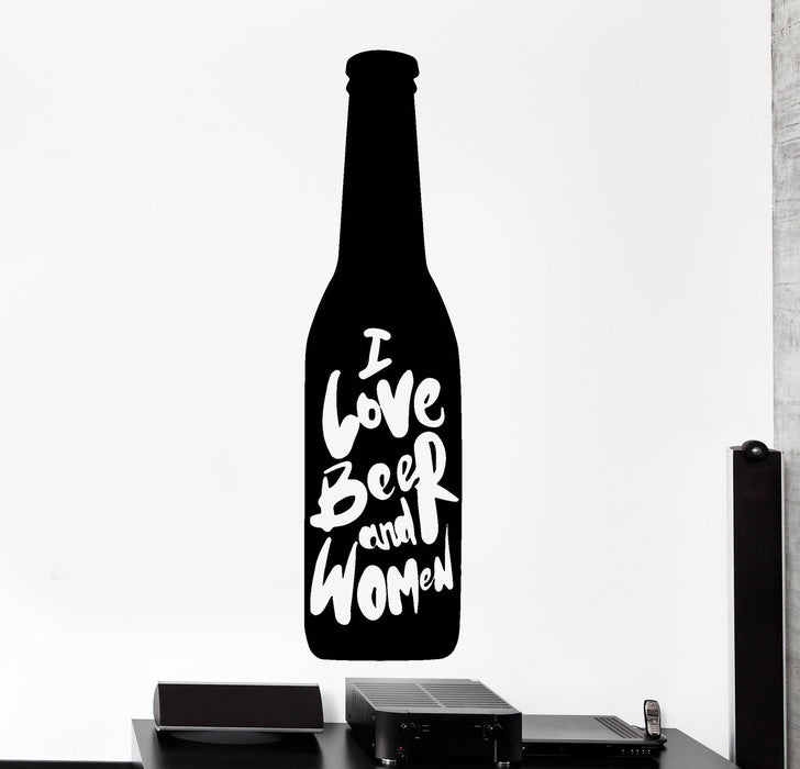 Vinyl Decal Wall Sticker Male motto I love beer and women Unique Gift (z4501)