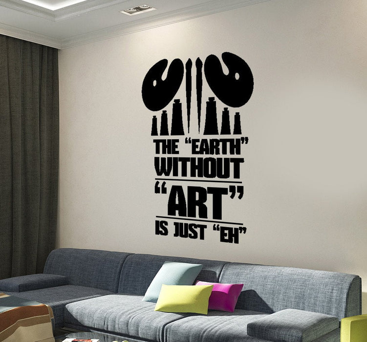 Large Vinyl Wall Sticker Word Cloud  The Earth Without ART Unique Gift (z4502)