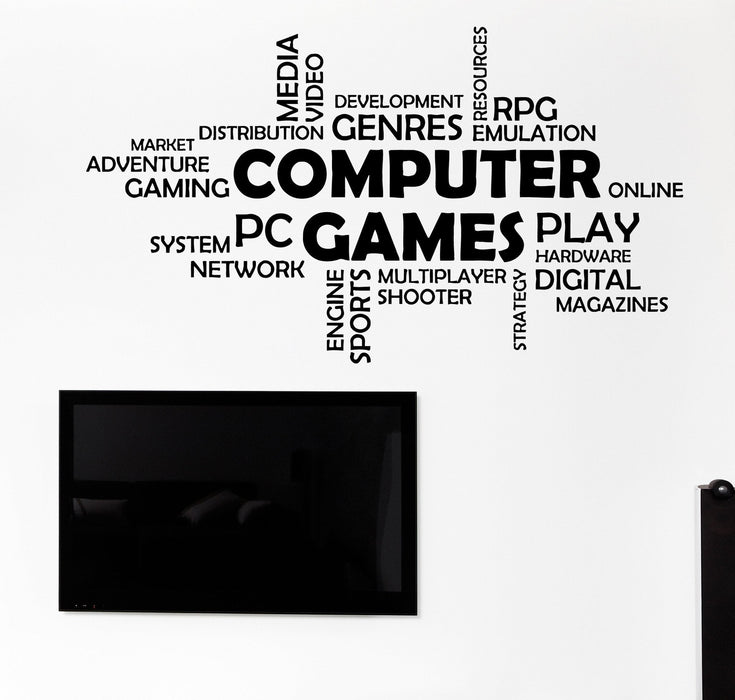 Wall Vinyl Decal World Cloud Media Computer Online Video Market Unique Gift z4511