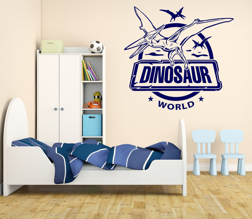 Wall Vinyl Decal Dinosaur World Adventure Fantasy Kids Interior Decor Unique Gift z4513