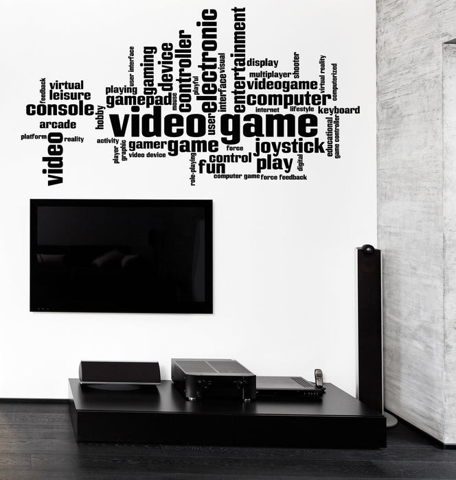 Wall Vinyl Decal Incentive phrases Video Game Play Joystick Computer Unique Gift z4517