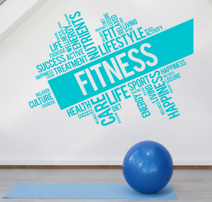 Wall Vinyl Decal Incentive Phrases Fitness Life Active Happiness Unique Gift z4518