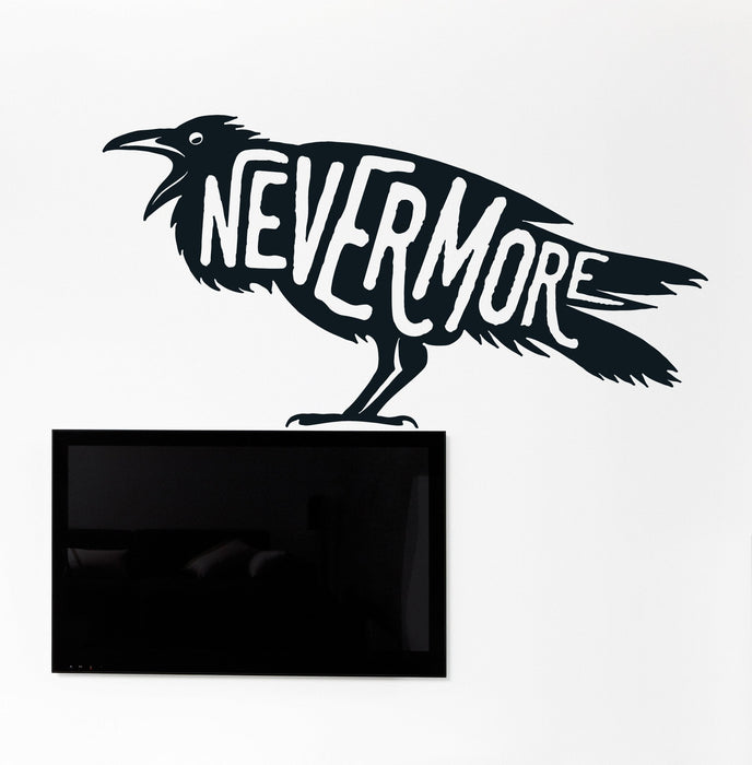 Wall Vinyl Decal Quotes Black Raven Edict Never More Home Interior Decor Unique Gift z4525