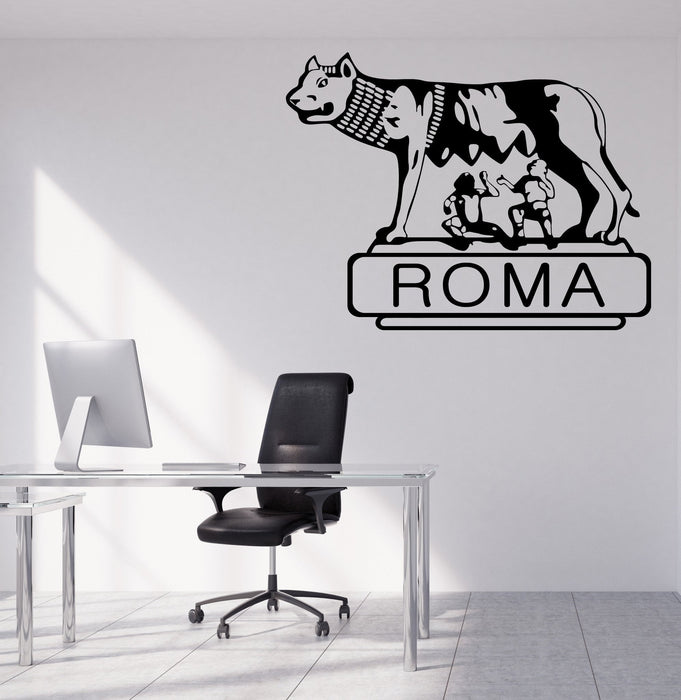 Autocollant mural en vinyle emblème de Rome louve Romulus Rem Legends Troy cadeau unique z4532