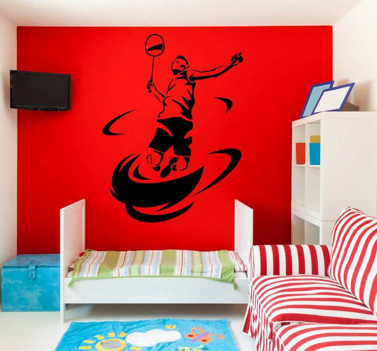 Large Wall Vinyl Decal Tennis Athlet Sport Player Racket Ball Unique Gift z4544
