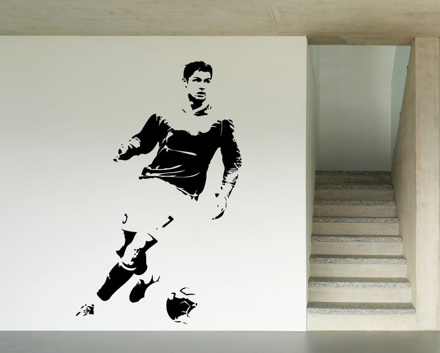 Wall Vinyl Decal Coccer Athlet Sport Player Ball Sport Decor Unique Gift z4545
