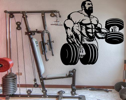 Wall Vinyl Decal Bodybuilding Muscle Relief Decor for the Gym Unique Gift (z4552)