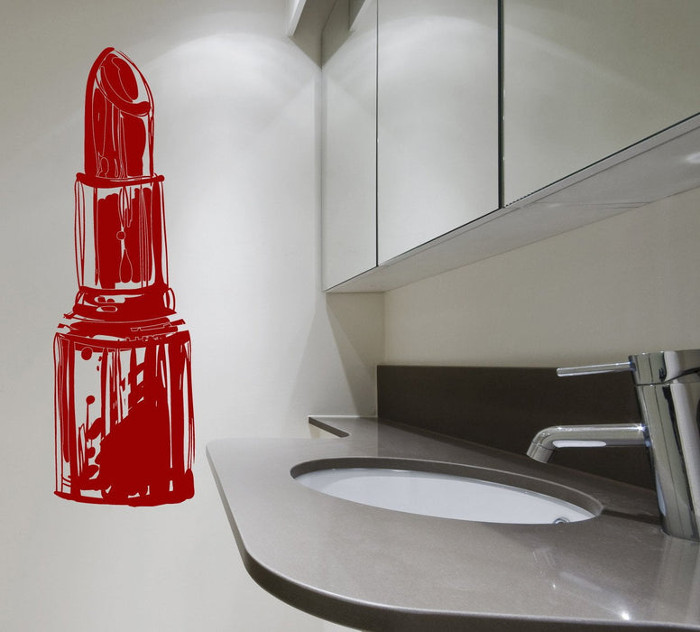 Wall Vinyl Decal Lipstick Pomade Decor for Beauty or Powder Room Unique Gift z4573