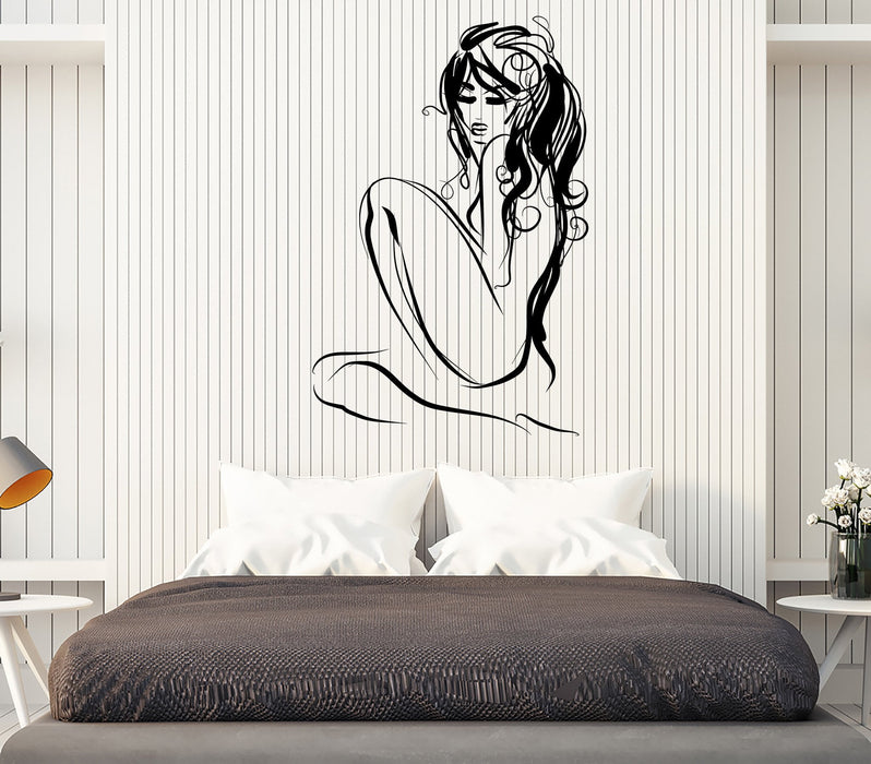 Wall Vinyl Decal Beautiful Nude Lady Beauty Home Decor Unique Gift z4580