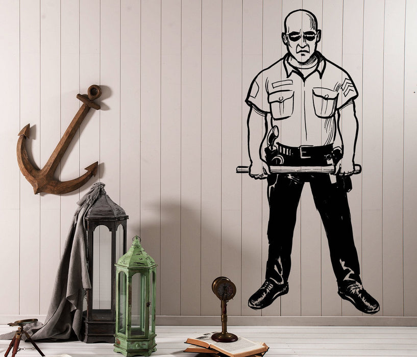 Wall Vinyl Decal Police Officer Law Policeman Cop Decor Unique Gift z4587