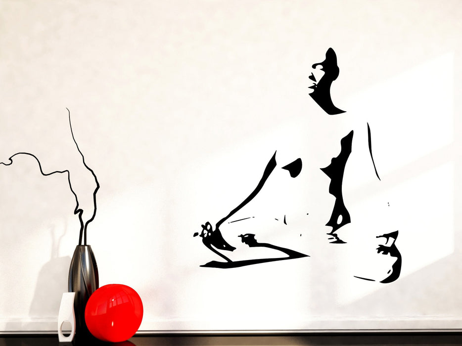 Vinyl Wall Decal Meditation Woman Girl Pattern Yoga Interior Decor Unique Gift z4605
