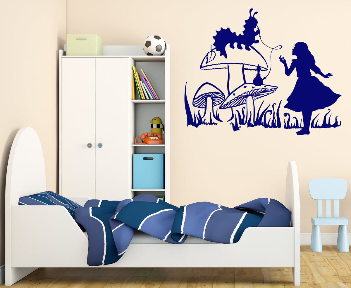 Wall Vinyl Decal Alice in Wonderland Fairytale Story Home Interior Dec —  Wallstickers4you
