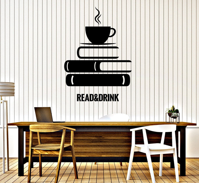 Wall Vinyl Decal Book Coffee Reading Room Bookstore Interior Decor Unique Gift z4653