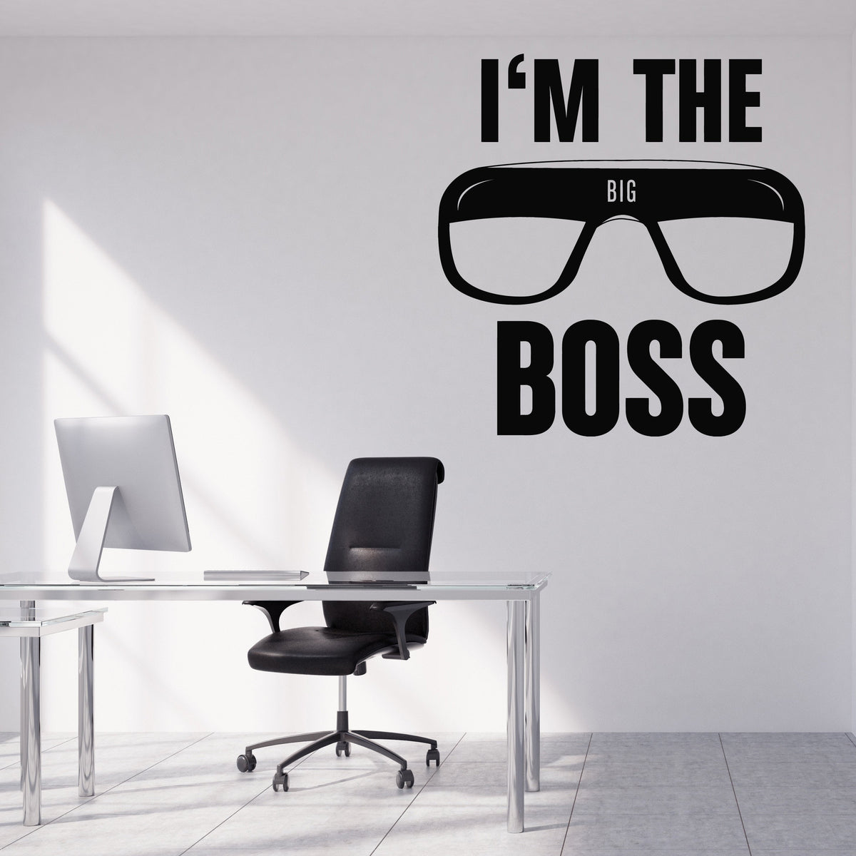 Wall Sticker Work Job Boss Words I'm the Boss Office Interior Decor Un ...