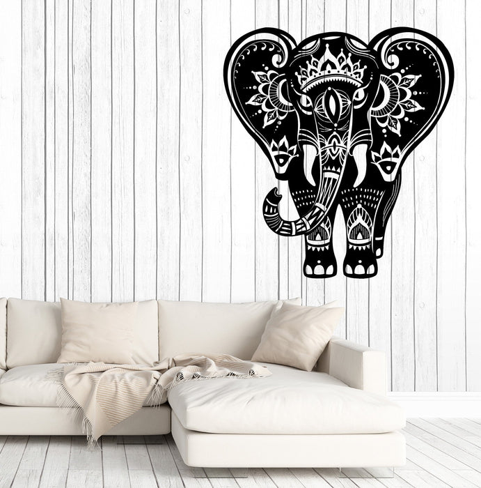 Wall Vinyl Decal Indian Elephant Pattern Skin Home Interior Decor Unique Gift z4676