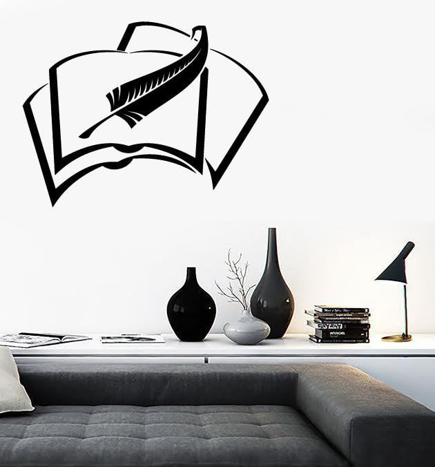 Wall Vinyl Decal Book Pen Write a Manuscript Books Home Interior Decor Unique Gift z4720