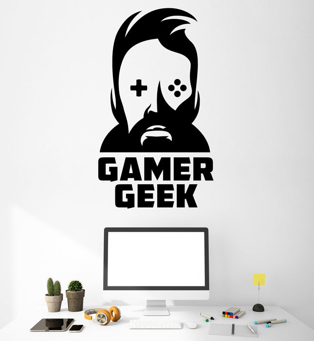 Wall Vinyl Decal Gamer Geek Playroom  Game Zone Home Interior Decor Unique Gift z4726