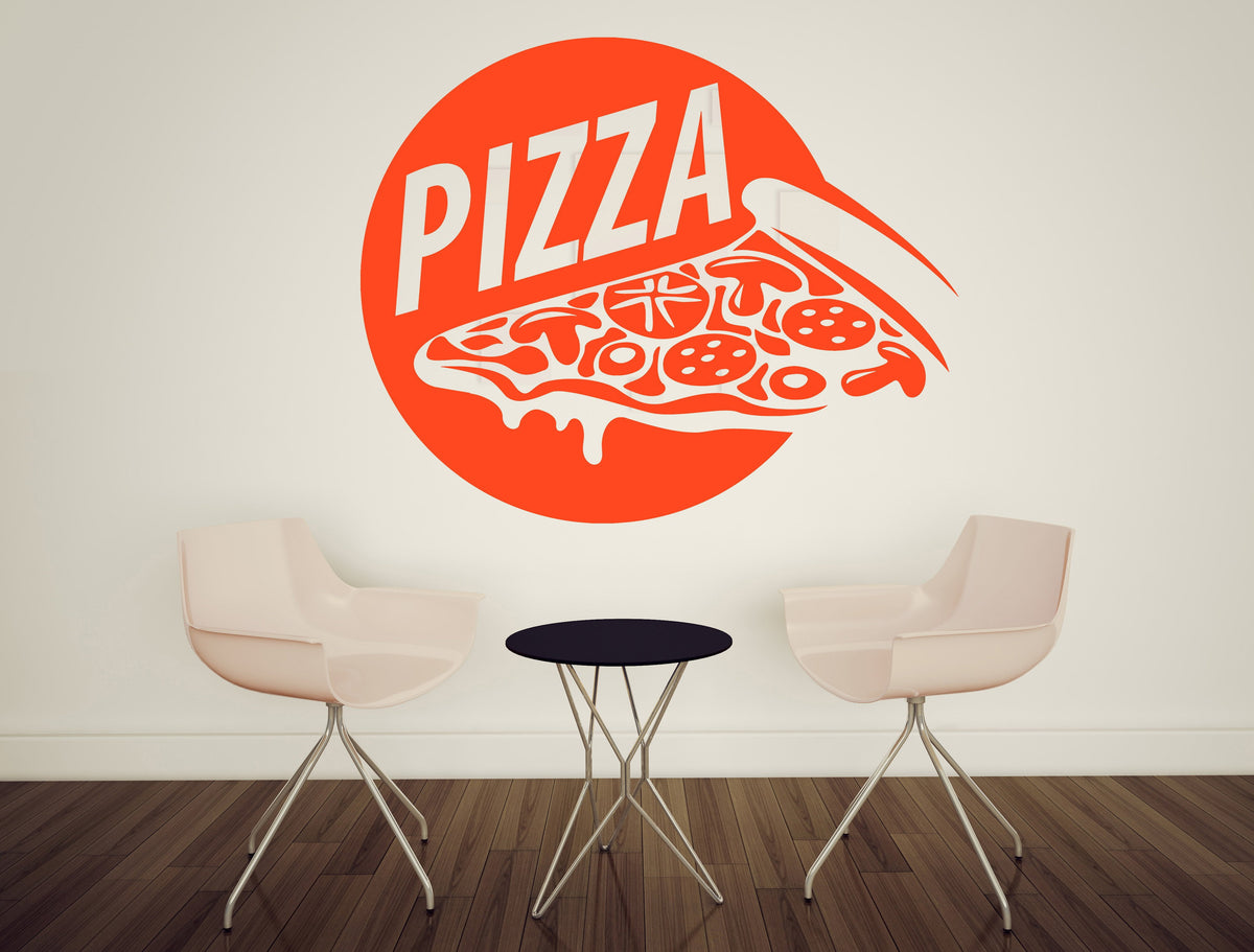 Wall Vinyl Decal Pizza Food Pizzeria Taste Cafe Restaurant Stickers De ...