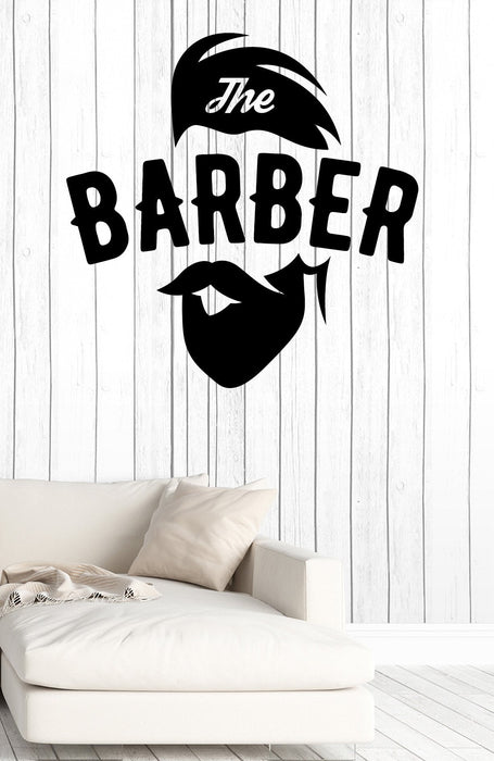 Wall Vinyl Decal Barber Shop Salon Moustache Haircut Beards Decor Unique Gift z4740