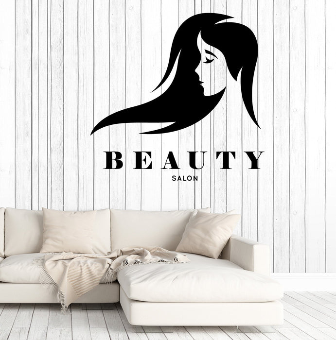 Autocollants muraux en vinyle pour salon de beauté et coiffure, décoration de salon de beauté pour femme, cadeau unique z4747