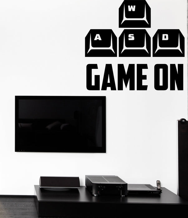 Wall Vinyl Decal Buttons Game Console Game On Decor for the Games Room Unique Gift z4752