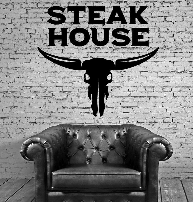 Wall Vinyl Decal Steak House Meat Decor Catering Restaurant Cafe Stickers Unique Gift z4756