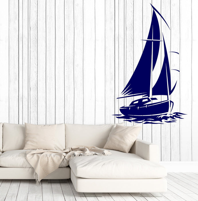 Wall Stickers Vinyl Decal Ocean Beach Yacht Ship with Sails Home Decor Unique Gift z4764