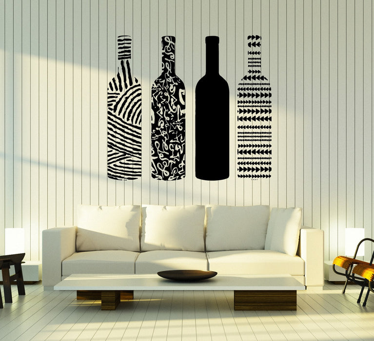 Wall Vinyl Decal Wine Bottle Painted Ornament Drinks Home Interior Decor Unique Gift z4771