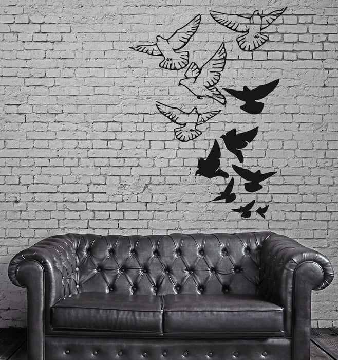 Doves Bird Falling in Love Romantic Marriage Wall Art Decor Vinyl Sticker Unique Gift z477
