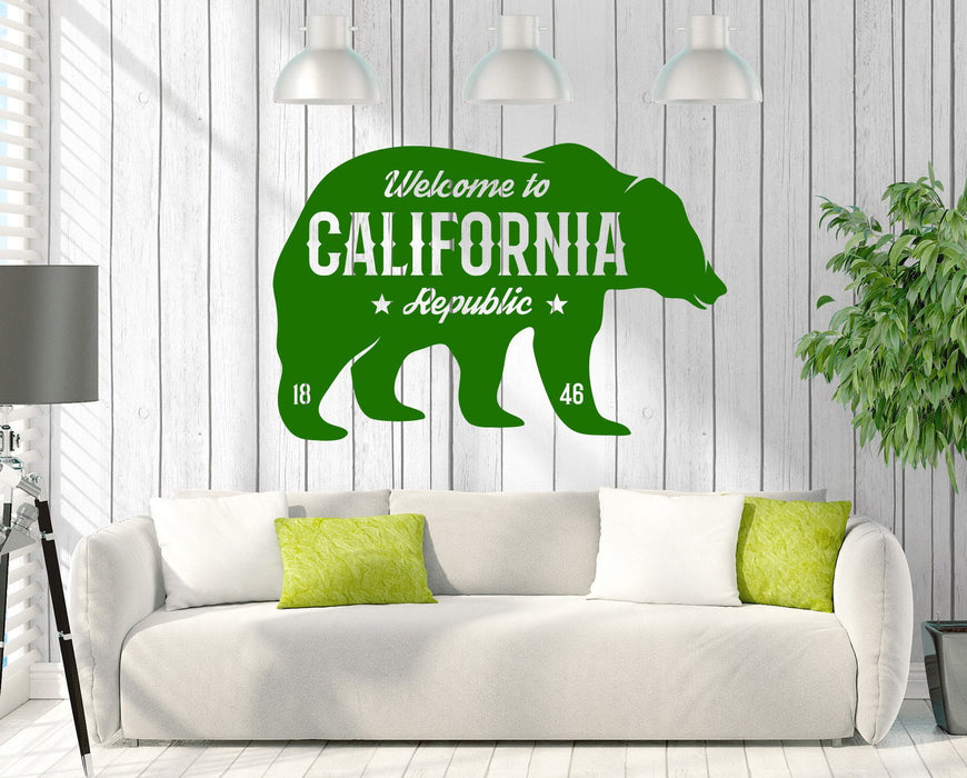 Wall Vinyl Decal Sign Greeting Welcome to California Republic Decor Unique Gift z4796