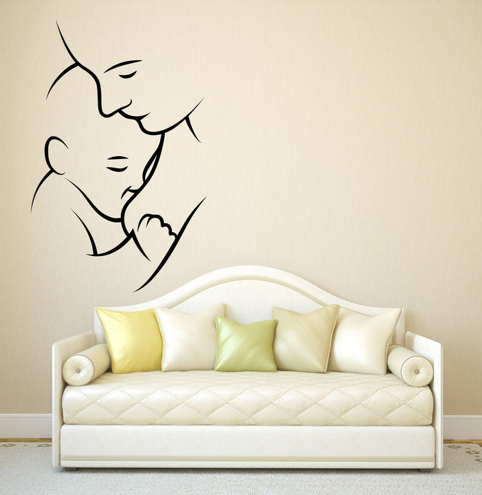Wall Vinyl Decal Gentle Mother with a Baby Image Nursery Home Decor Unique Gift z4799