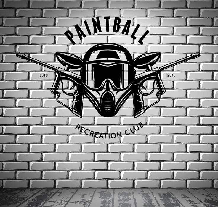 Wall Vinyl Decal Sports Game Mask Paintball Signboard Recreation Club Unique Gift z4800