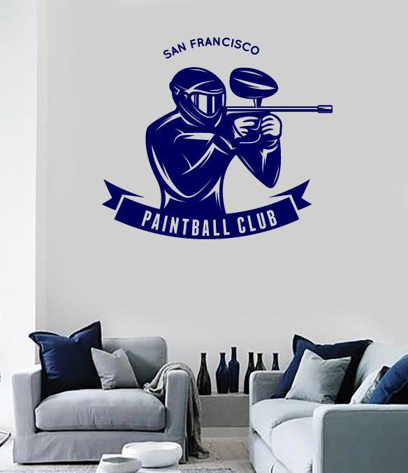 Large Wall Decal Game Sports  Mask Paintball Signboard Recreation Decor Unique Gift z4801