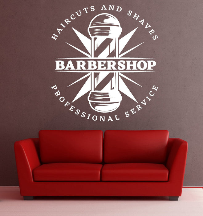 Lagre Wall Vinyl Decal Haircut Shaves Professional Service Barbershop Decor Unique Gift z4817
