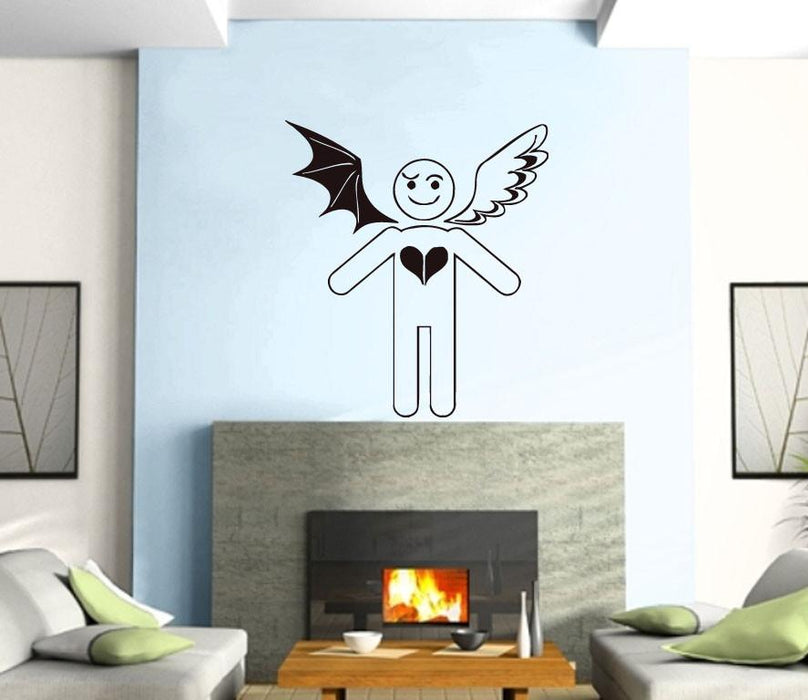 Vinyl Decal Angels And Demons Funny Romantic Marriage Wall Art Decor Sticker Unique Gift (z481)
